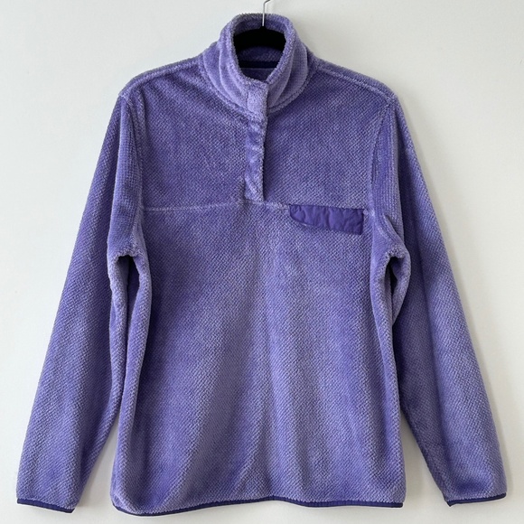 Jach's Cabin Sherpa Plush Fleece Purple Button Pullover - Picture 1 of 16
